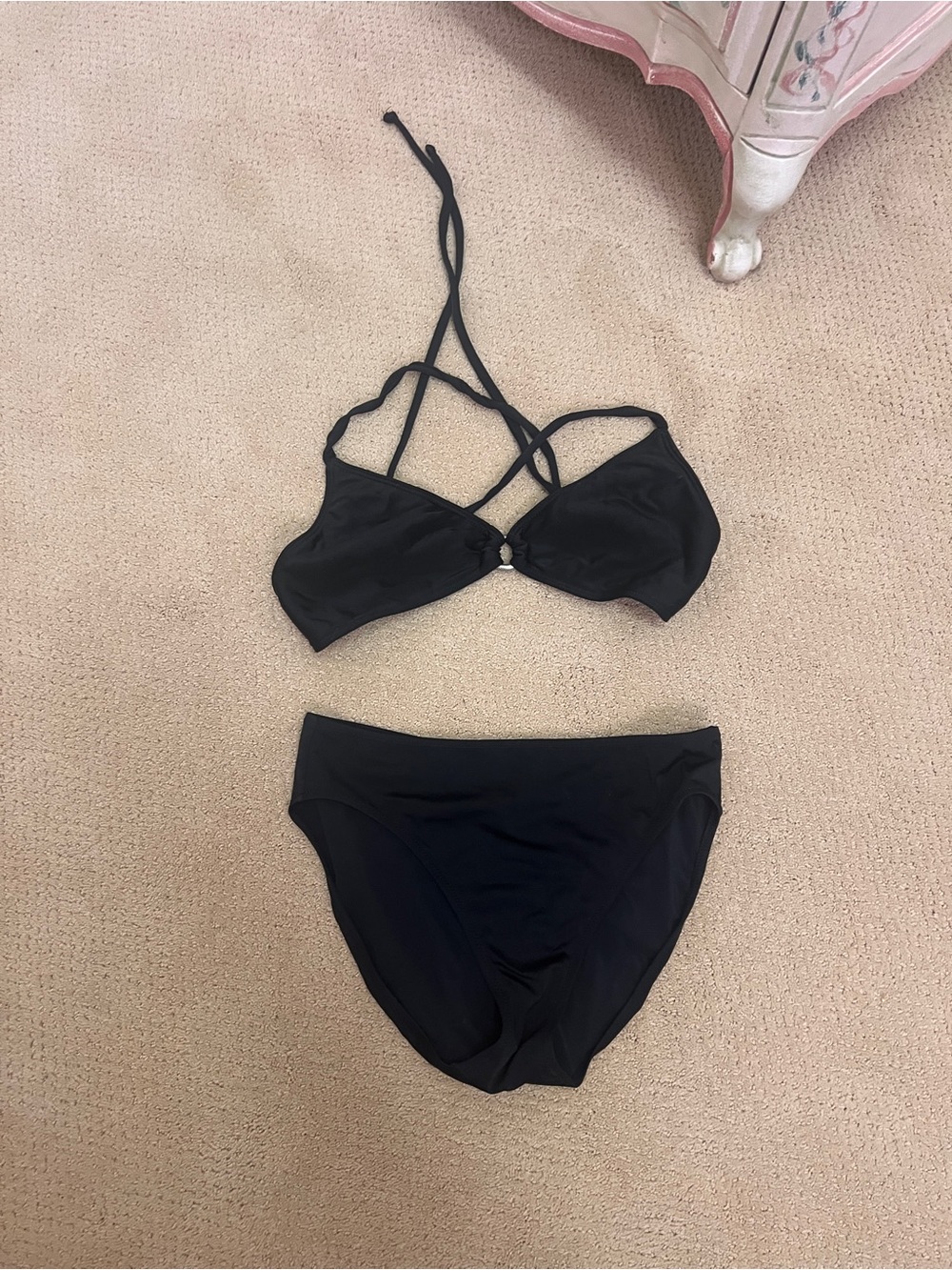 Black Strappy Bikini Set - Women Swim